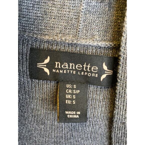 NANETTE LEPORE Sweater Vest SMALL Long Duster Merino Blend Side Zipper Charcoal - Picture 5 of 6